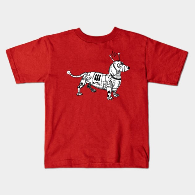 Daschund robot. Kids T-Shirt by Swtch